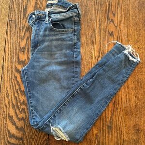 Levi's Women's Blue Distressed Skinny Jeans